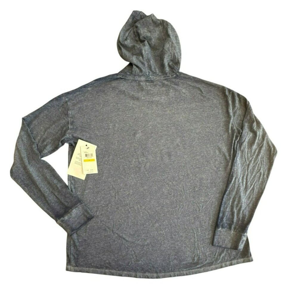 Calvin Klein Jeans Hoodie T-Shirt Medium Medieval Blue Long Sleeve Logo NWT - Picture 4 of 5
